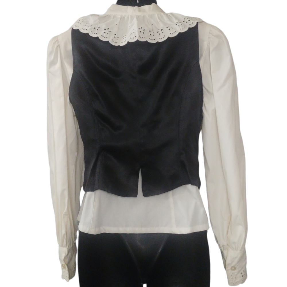 Vtg Apart Blouse & Velvet Vest - Picture 2 of 16